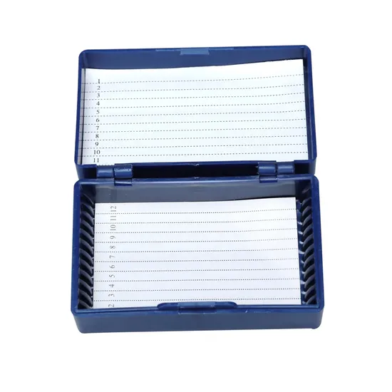 Caja de almacenamiento de diapositivas de microscopio de muestras de fabricación de China utilizada para instituciones educativas